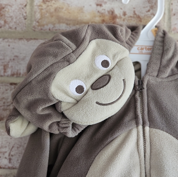 Carters PLUSH Monkey Boys Outfit Size 12 Months Warm Halloween Costume NWT - Picture 4 of 5